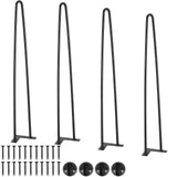 VEVOR 28 Hairpin Furniture Legs, Metal Home DIY Projects for Nightstand, Coffee Table, Desk, 500lbs Load Capacity with Rubber Fl
