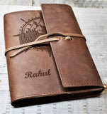 DiKraft Find Your Compass Embossed Leather Journal Diary With Antique Closure Vintage Personal Diary For Men Women