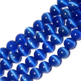 Royal Blue Cat Eye Beads Round 4mm Semi Precious Gemstone Loose Beads for Jewelry Making (90-95pcs/strand)