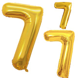 GOER Gold Foil Balloons Number 7,Huge Number Balloons for 7th Birthday Party Supplies Anniversary Decorations(3 pcs,42 inch,32 i