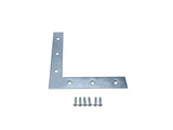 QCAA Heavy Duty Flat Corner Irons Joining Bracket for Wood Table, Chairs, Zinc Plated, 6x6x1x0.79, Made in Taiwan, 10 Pack