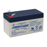 Power-Sonic Rechargeable Sealed Lead Acid Battery PS-1212 12V 1.4 AH @ 20-hr. 12V 1.3 AH @ 10-hr, Gray case - Blue top (PS-1212F