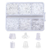 Silicone Earring Backs for Studs 6 Styles Clear Hypoallergenic Rubber Earrings Safety Back Stopper Replacement Kit (600 Pcs)