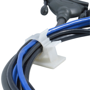 JacobsParts V1 Adhesive Cable Management Clips, 0.85 Inch Adjustable Clamp, White (25 Pack)