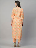 Gosriki Women'S Cotton Blend Printed Straight Kurta With Pant (Alohi Orange-N2W-Gs_Xxl_Orange_Xx-Large),Orange,2,B0C8DMN7CG