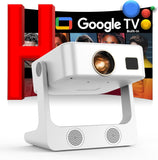 [Google TV/2000 ANSI/Voice Control/Built-in Apps] Outdoor Projector-4K with WiFi and Bluetooth: Portable-Movie-Smart-Projector, 