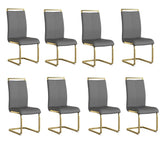 AZmac Modern Leather Dining Chairs Set of 8,Armless Kitchen Chairs,Dining Room Chairs with Upholstered Padded Seat and Sturdy Go