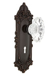 Nostalgic Warehouse Victorian Plate with Keyhole Chateau Knob, Privacy - 2.375, Timeless Bronze