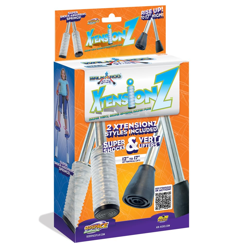 Geospace Xtensionz 4-Piece Extensions Set for Walkaroo Steel Stilts (Includes 2 Styles: Super Shocks & Vert Lifters)
