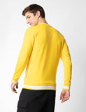 Fyltr Men'S Crewneck Sweatshirt With Stripe Rib Detail - Full Sleeve | Utility Pockets | Casual Winterwear For Men Mellow Yellow,Mellow Yellow,Mellow Yellow,Xl