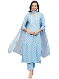 Gosriki Women'S Cotton Blend Straight Printed Kurta With Pant & Dupatta (Dooti Blue-Gs_Xxl_Blue_Xx-Large),Blue,2,B0C2PKJ4WV