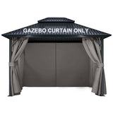 COWVIE 4-Panel 12 x 14 Gazebo Replacement Curtains, Patio Privacy Sidewalls with Double Zipper, Replacement for Outdoor Gazebo Canopy (Curtain Only)