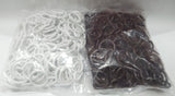 Hesch 9 Curtain Rings with Hooks, Curtain Hooks White and Brown Combo, 100 White and 100 Brown Curtain Hooks Plastic, Total 200