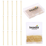 BEADIA 14K Gold Plated Flat Head Pins Non Tarnish 20mm 300pcs for Jewelry Making Findings
