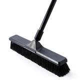 Eyliden 18inch Push Broom for Deck Driveway Patio Garage, Black