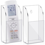 TaoBary 2 Pack Wall Remote Control Holder Clear Acrylic Wall Pen Holder Media Organizer Storage Box Single Compartment for Penci