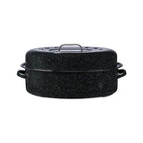 Granite Ware 19-Inch Covered Oval Roaster, 20 Lb Capacity - Enamel Steel Cookware, Dishwasher Safe & PFOA-Free, Even Heat Distri