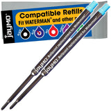 Jaymo Replacement for Waterman 834264 Measures 4.4 in / 112 mm Long Ballpoint Pen Refill 2 Blue