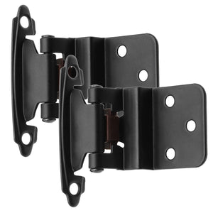 3/8 Inset Cabinet Hinges Black (15 Pairs -30 Pack) Matte Black Self Closing Cupboard Hinges for Kitchen/Bathroom/Furniture Cab