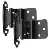 3/8 Inset Cabinet Hinges Black (15 Pairs -30 Pack) Matte Black Self Closing Cupboard Hinges for Kitchen/Bathroom/Furniture Cab