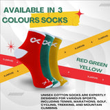 Xjarvis Moscow Ankle Socks For Men And Women Moisture-Wicking Ultimate Comfort Odor Free Breathable & Perfect For Gym Wear And Sports Wear Pack Of 12 Free Size (Red/Green/Yellow),Pack of 12,,B0DNB77KM8