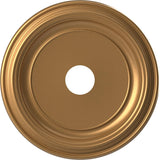 19OD x 3 1/2ID x 1 1/2P Traditional Thermoformed PVC Ceiling Medallion (Fits Canopies up to 11 1/2), Bright Coat Gold