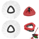 4Pcs Mop Heads Replacement,Includes 2 Mop Heads,1Brush Head 1Base