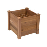Ilyapa No Dig Mailbox Post Planter Box - 16x16x14 Inch Cedar for Free Standing Mailboxes Outside - Works with existing In-Ground