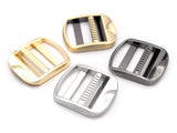 CRAFTMEMORE Strong Metal Ladder Lock TriGlide Tension Lock Slide Buckle Adjustable Backpack Strap 4pcs SC82 (1 Inch, Silver)