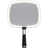 MIRRORVANA Lighted Travel Makeup Mirror - 2 in 1 Handheld & Tabletop LED Mirror with 3 Light Modes, Detachable Stand, and Comfy 