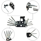 WOTOW Bike Repair Tool Kit & Bike Saddle Bag, 14 in 1 Bike Chain Tool Hex Key Wrench Maintain Accessories Multitool Set with Por