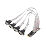 PCI-Express 1.1 Based, M.2 4-Port Serial RS232 Card, B+M Key in Form Factor 22*80mm. Data Transfer Rate up to 230400 bps. Suppor