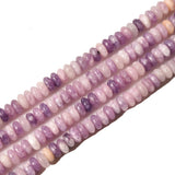 Asingeloo 2x4mm 150pcs Natural Violet Purple Amethyst Rondelle Stone Beads Semi-Precious Disk Loose Gemstones Bead for DIY Jewel