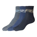 Allen Solly WomenS Cotton Quater Length Socks (Pack Of 3) Denim Blue, Anthra Melange, Black