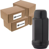 DPAccessories Black 9/16-18 Lug Nuts for Aftermarket Wheels - Closed End XL Bulge Acorn - 48mm (1.9) Tall - 19mm (3/4) Hex - Bul