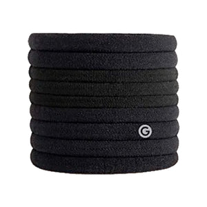 Gimme Beauty - Fine Hair Ties - Black Onyx - Seamless, No Break Microfiber Elastic Hair Ties - Firm Yet Gentle Hair Accessories 