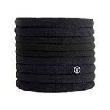 Gimme Beauty - Fine Hair Ties - Black Onyx - Seamless, No Break Microfiber Elastic Hair Ties - Firm Yet Gentle Hair Accessories 