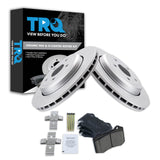 TRQ Rear Brake Pad & Rotor Kit Brake Pads Brake Rotor Ceramic Vented Premium G-Coated Compatible with 2018-2019 Dodge Durango 20