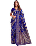 Sugathari Womens Pure Kanjivaram Silk Saree Banarasi Silk Saree With Blouse Piece (SAM PARI S-7) (Royal Blue)