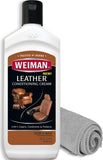 Weiman 3 in 1 Deep Leather Conditioner Cream (Microfiber Cloth) - Restores Leather Surfaces - Use on Leather Furniture, Car Seat