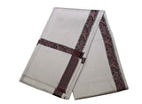 Matelco Cream Mens Wool Shawl With Self Weaving And Border