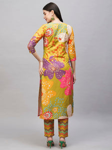 Gosriki Women'S Cotton Blend Straight Printed Kurta With Pant (Wahida Yellow-Gs_Xxl_Yellow_Xx-Large),Yellow,2,B0CSG662XH