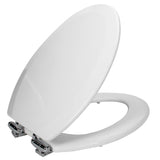 Design House 544288 Dalton Toilet Seat Elongated Soft Close Oval Standard Wood Toilet Seat for Bathroom, White