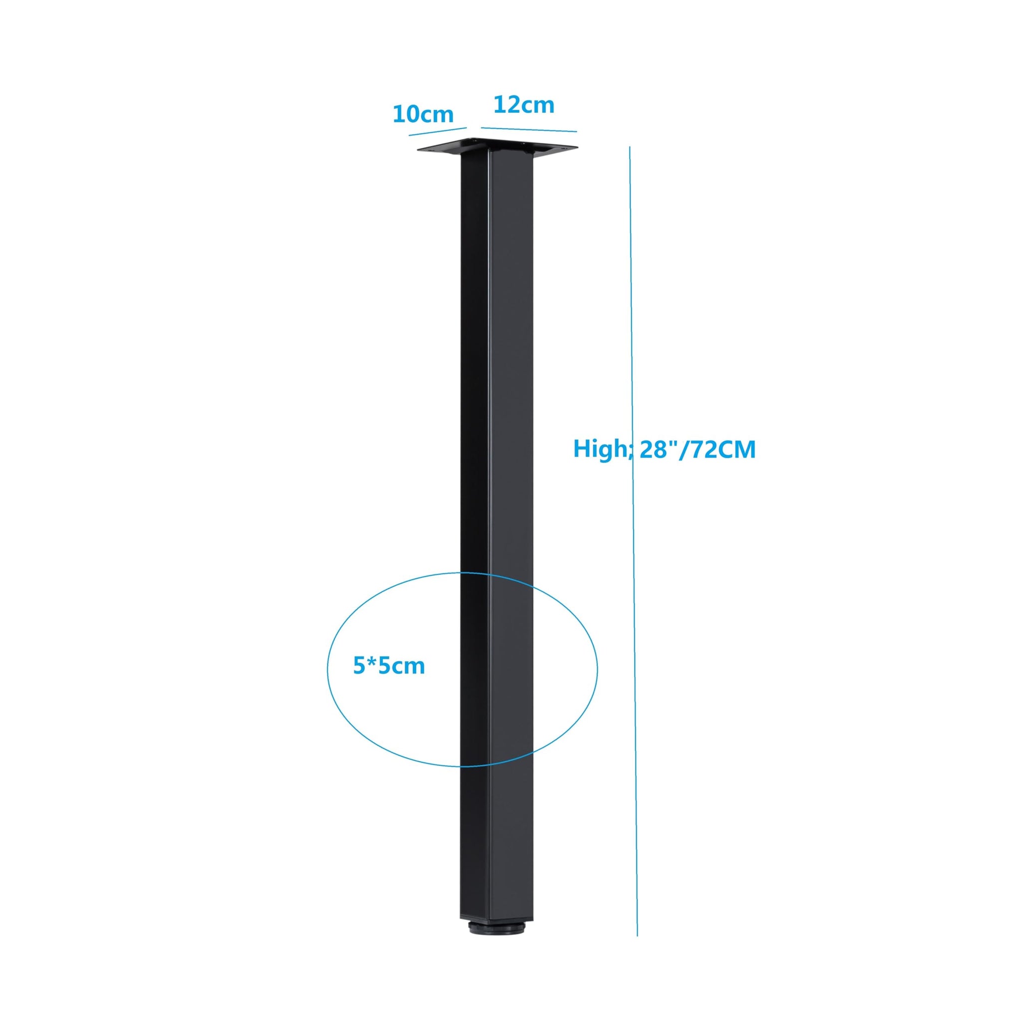 WUHUANGKAKA 28 Square Office Table Furniture Leg,28 Inch Adjustable Metal Furniture Legs,DIY Workbench,Casual Dining Table Cof