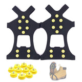 Aerexier Ice Cleats Snow Grips - Anti-Slip Crampons Traction Cleats Ice & Snow Grippers 10 Steel Studs for Women Men Kids Shoes 