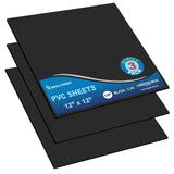 Mega Format Expanded PVC Plastic Sheets - 12 X 12 Rigid Black Sheet for Crafts, Signage, & Displays - Sintra, Celtec PVC Board -
