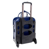 Mcklein La Grange W Series Laptop Rolling Briefcase, Navy Genuine Leather (96497)