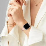 STIROLL Slim Leather Bands Compatible with Apple Watch Band 38mm 40mm 41mm 42mm 44mm 45mm 49mm,Top Grain Leather Watch Thin Wris