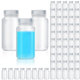 Tatuo 60 Pcs 8 oz 250ml Pill Bottle Sample Bottles Polypropylene Wide Mouth Reagent Container Plastic with Screw Caps Translucen