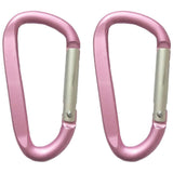 Large Carabiners Keychain 3 Aluminum D Shape Premium Durable D-Ring Carabiner Clip Hook Camping Accessories Snap Link Key Chain Durable Improved Design (2pcs Pink)